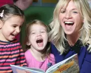 EMBARGOED UNTIL 0001 FRIDAY OCTOBER 5, 2012
Mother of two, Zoe Ball reads to Sophia Chapman aged 3 (left) and Indiana Ransley aged 4 (centre) at the launch of the Winnie the Pooh Storytelling Academy, an online resource for parents and grandparents, at Smithfield House Childrenâs Nursery in London. PRESS ASSOCIATION Photo. Issue date: Friday, October 5, 2012. The Winnie the Pooh Storytelling Academy website http://www.disney.co.uk/winniethepooh/storytelling includes content around the importance of storytelling and tips and tricks to help parents, grandparents and carers at home, on the go and from afar. Photo credit should read: Matt Alexander/PA