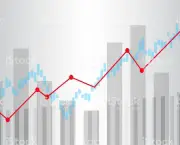 Business candle stick graph chart of stock market investment trading. Financial chart with up trend line graph, Trend of graph. Vector illustration