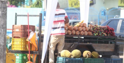 Homem Com Sua Barraca de Frutas