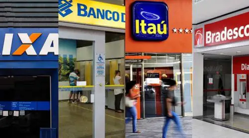 Foto do Banco Caixa, Banco do Brasil, Itaú e Bradesco